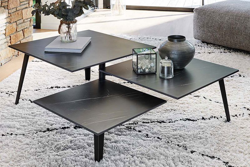Table basse noire en céramique MONCEAU