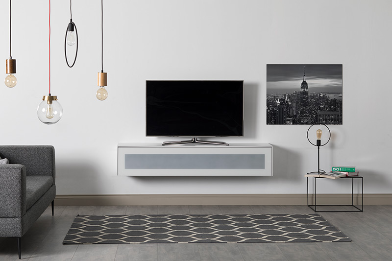 Meuble TV suspendu blanc